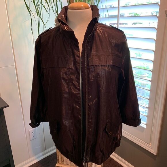 CHICO’S Brown Cropped utility Jacket - Picture 2 of 8